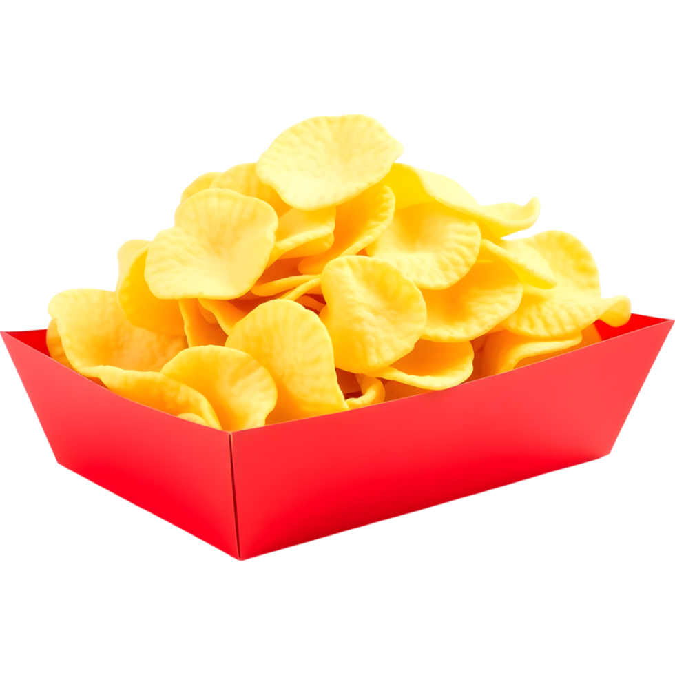 Crispy Yellow Chips in Tray png
