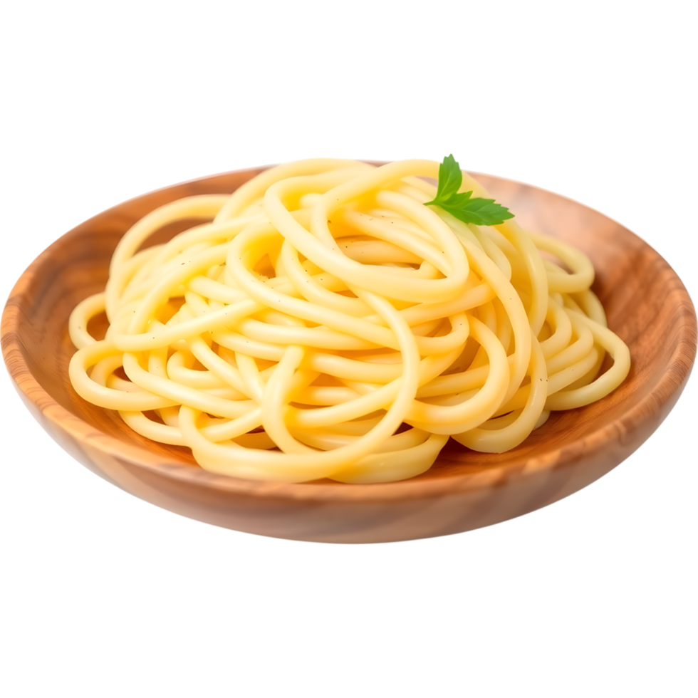 Spaghetti Pasta on Wooden Plate png