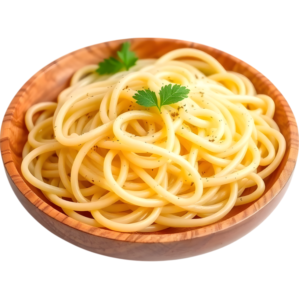 Spaghetti Pasta with Parsley Garnish png
