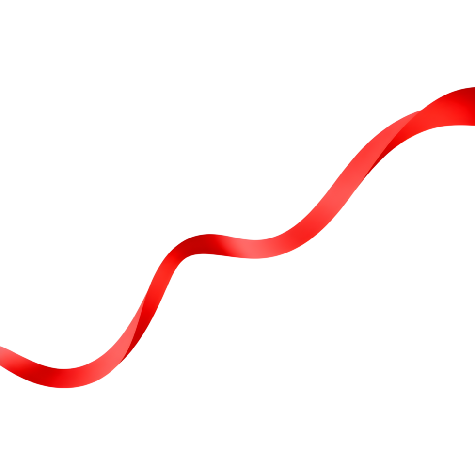 Flowing Red Ribbon Decorative Element png