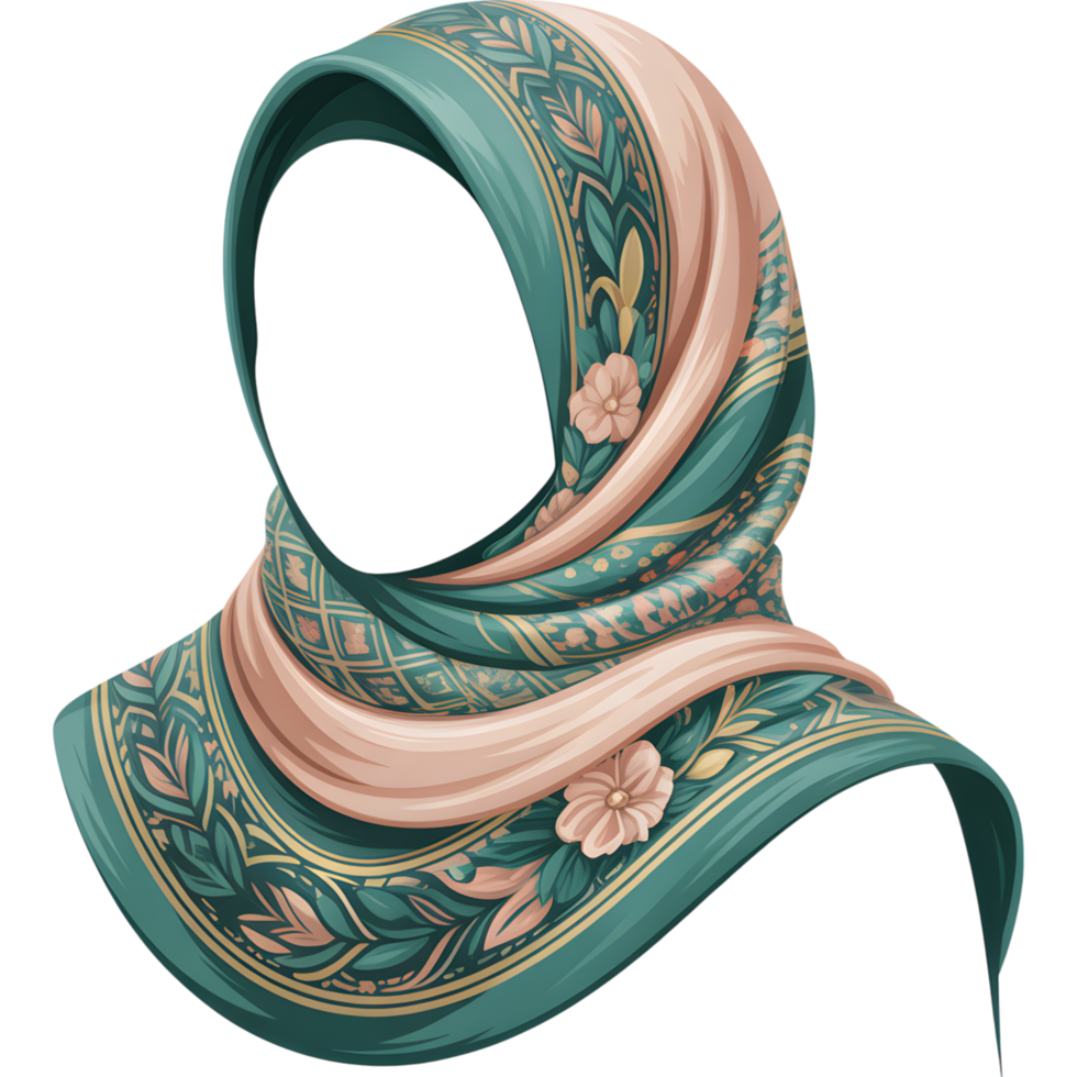 Stylish Hijab with Floral Pattern png