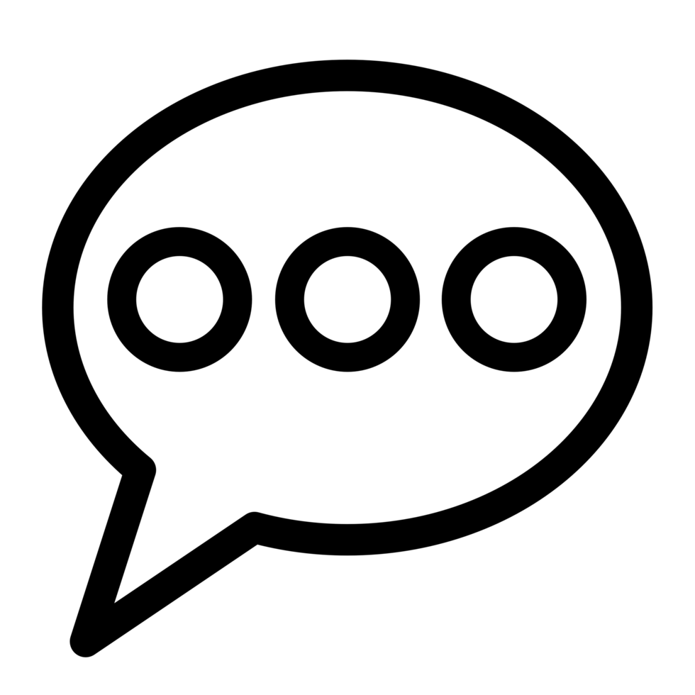 Conversation round speech bubble with dots icon symbol png