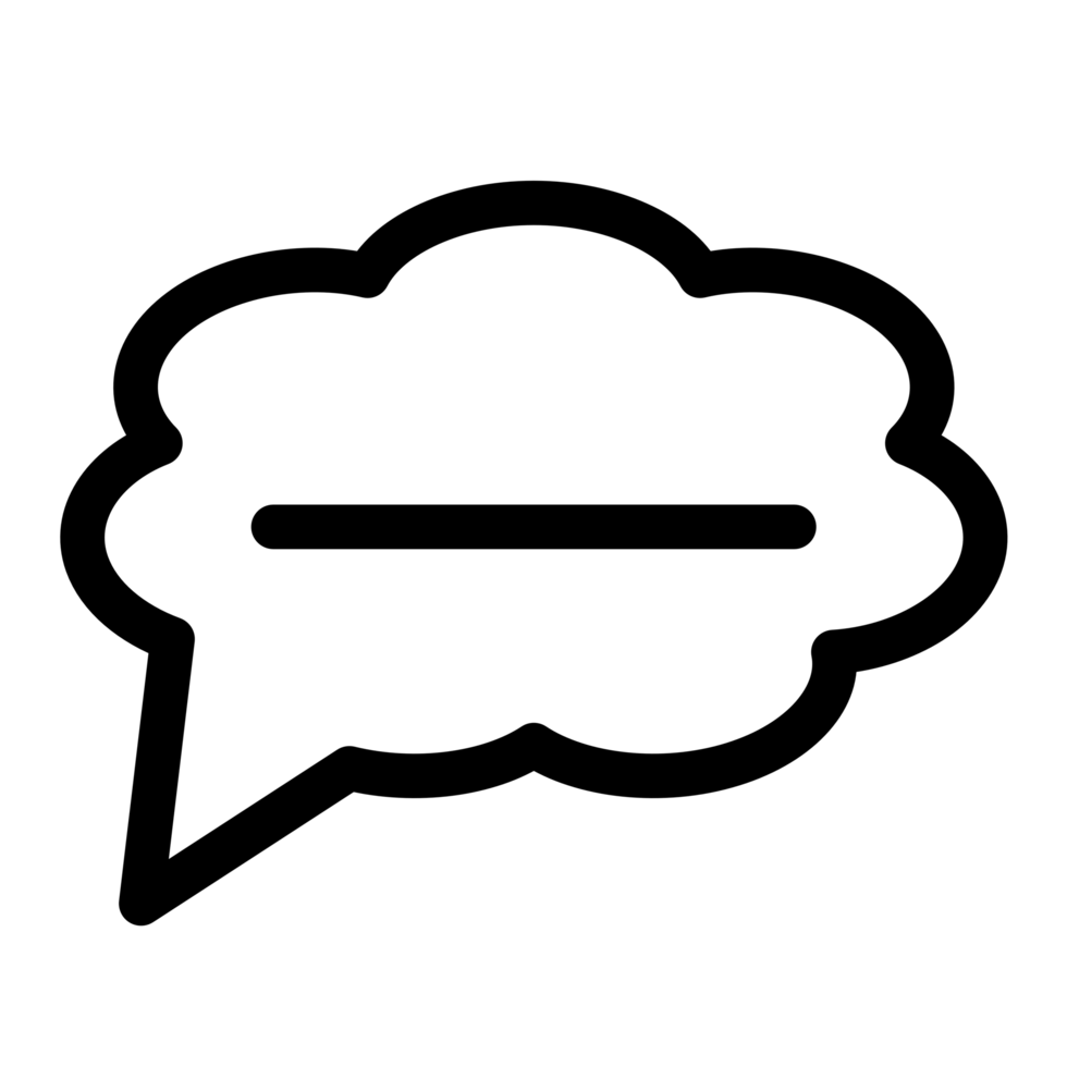 Conversation cloudy speech bubble with lines icon symbol png