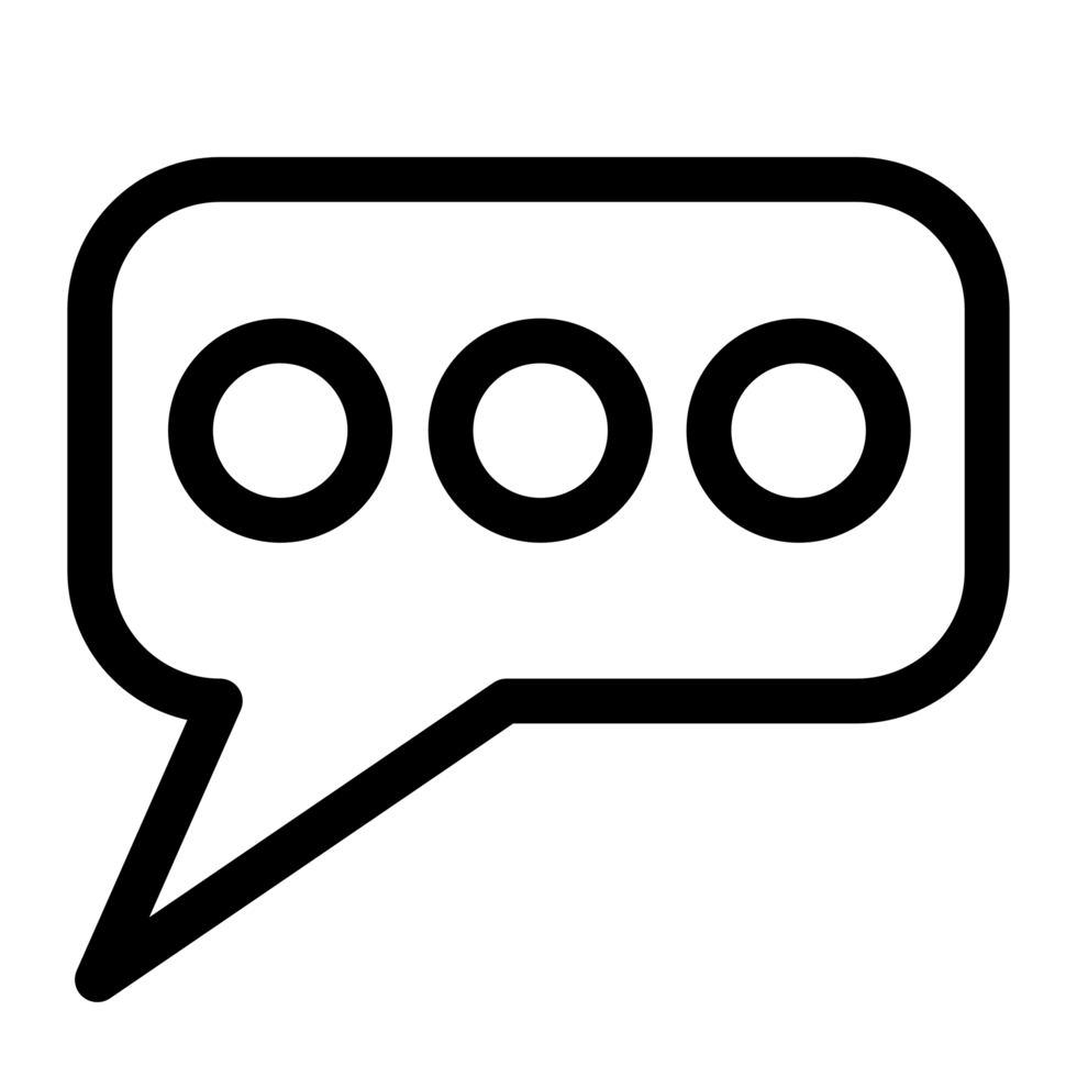 Conversation squared speech bubble with dots icon symbol png