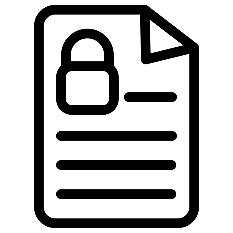 Secret Document with a lock icon symbol - Top secret or secure document png