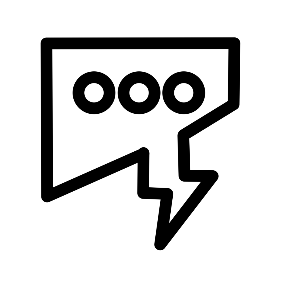 Conversation smash speech bubble with dots symbol png