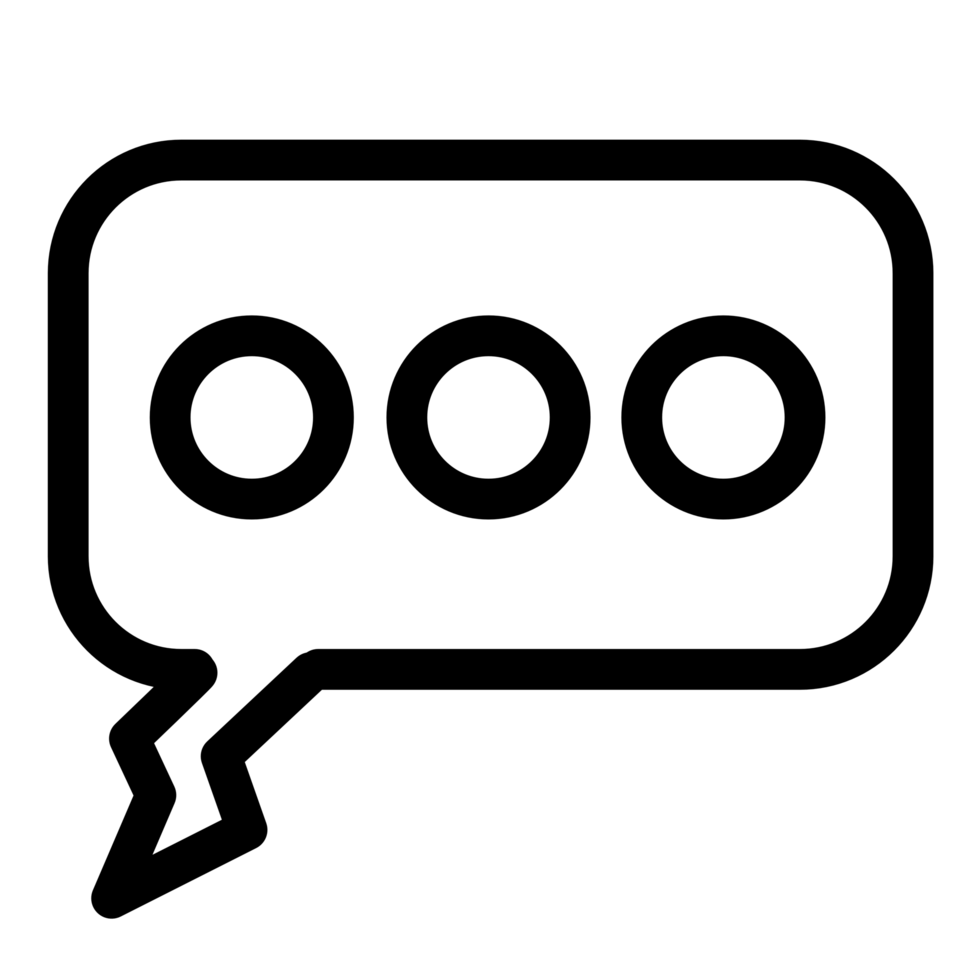 Conversation squared speech bubble with dots symbol png