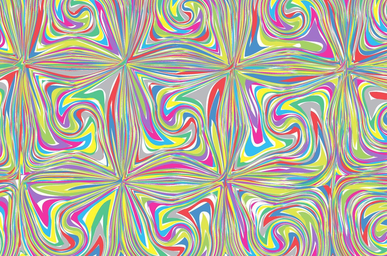 Brightly colored abstract symmetrical patterns with fan-like swirling shapes create a lively and energetic visual effect vector
