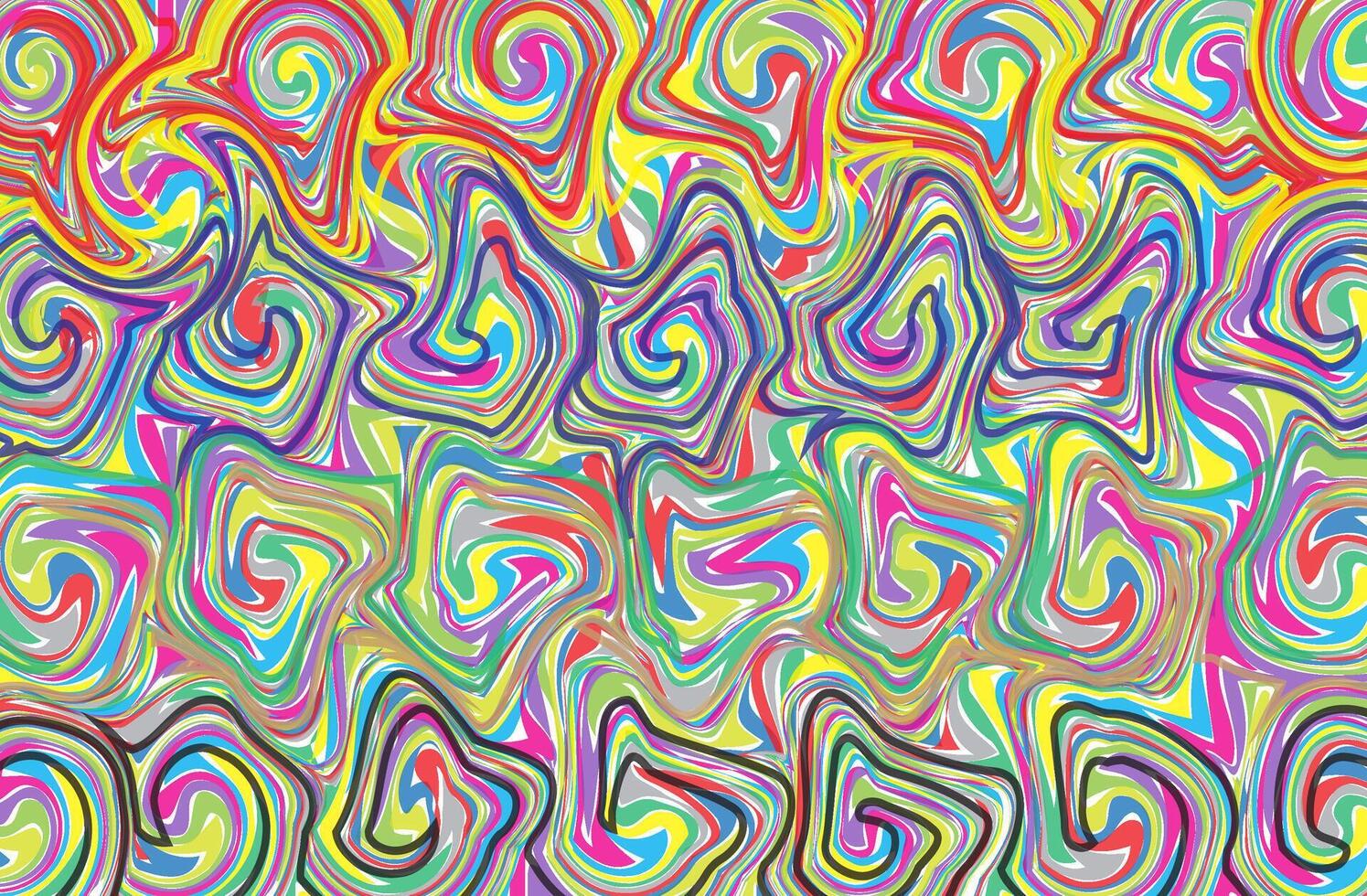 Colorful abstract patterns with dynamic spiral shapes and curved lines, creating a strong sense of energy and movement vector
