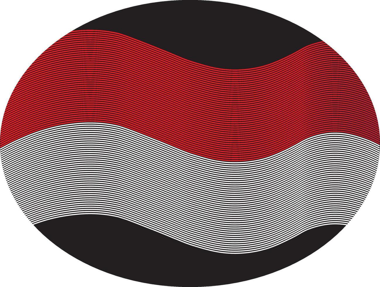 The red and white Indonesian flag flying in a circle with a black background creates the impression of movement and the spirit of independence vector