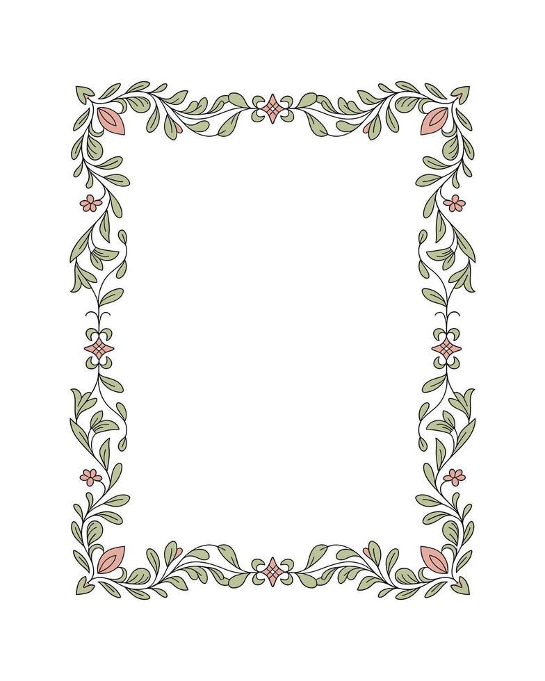 Elegant floral frame border design element vector