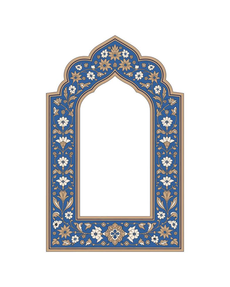 Ornate floral arch frame border design element vector
