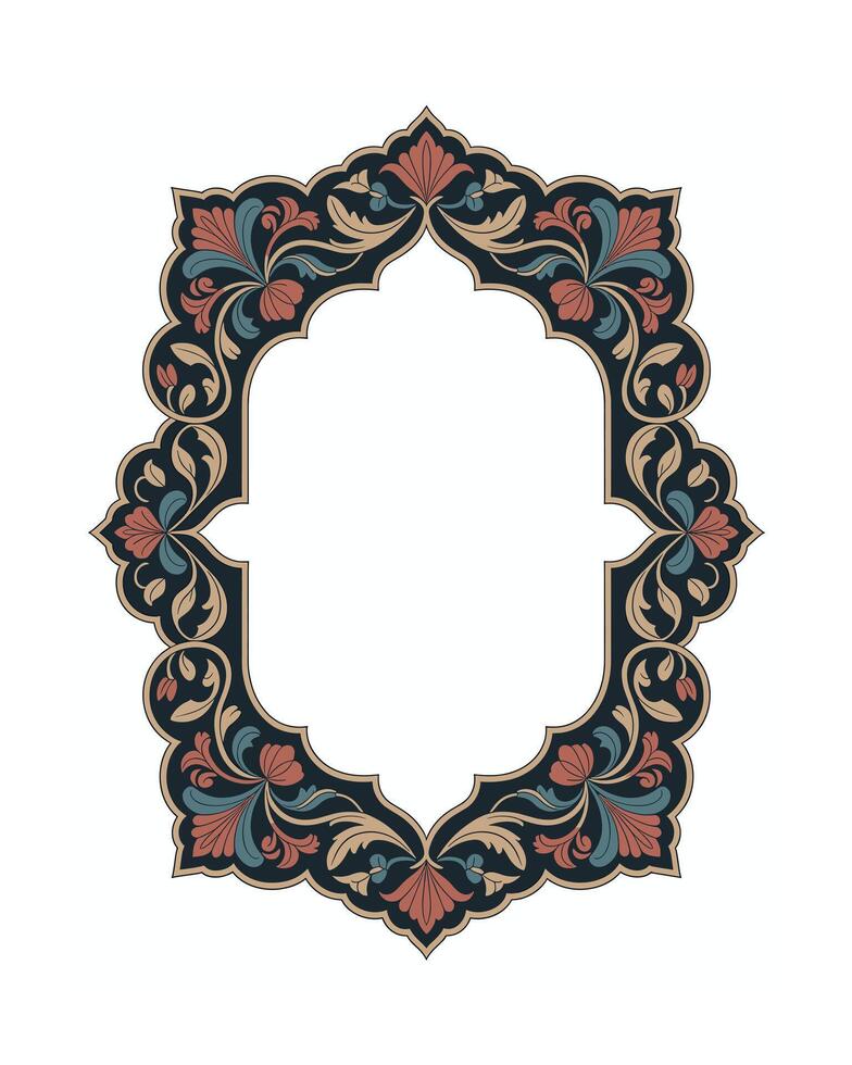 Ornate floral frame border element vector