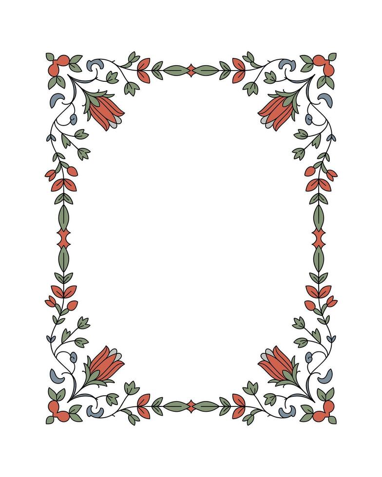 Floral frame border design element concept vector