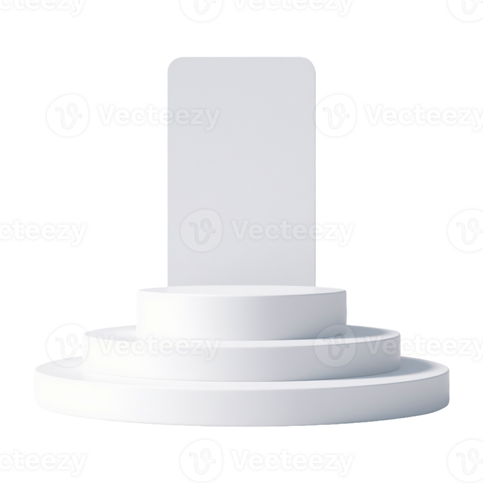 White podium with a blank vertical display for product presentation png