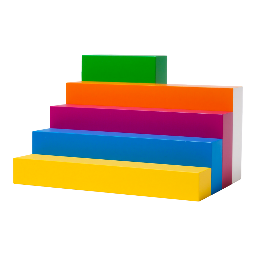 Colorful Stacked Steps Representation png