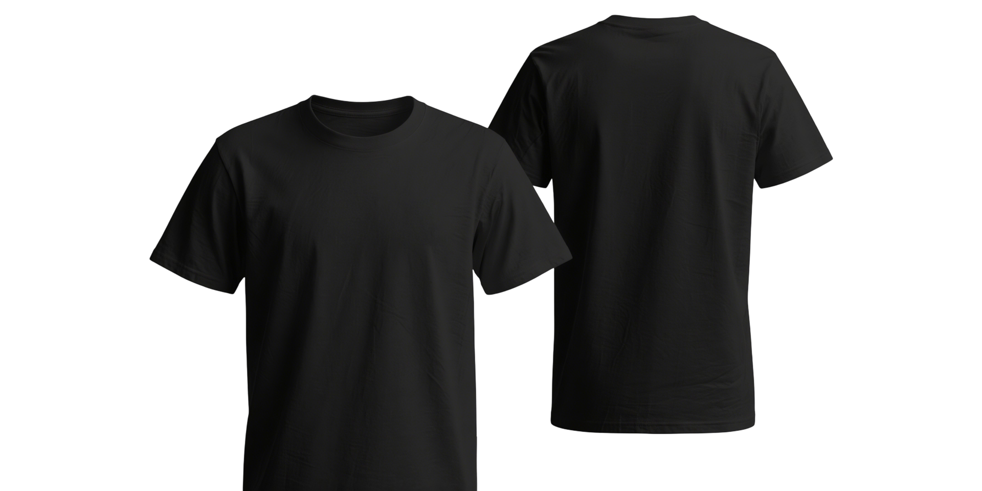 Black Tshirt Mockup Front and Back Views png