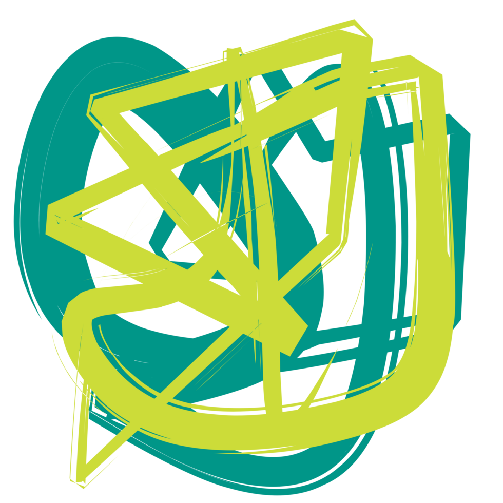 Abstract Colorful Geometric Composition with Green and Yellow Lines png