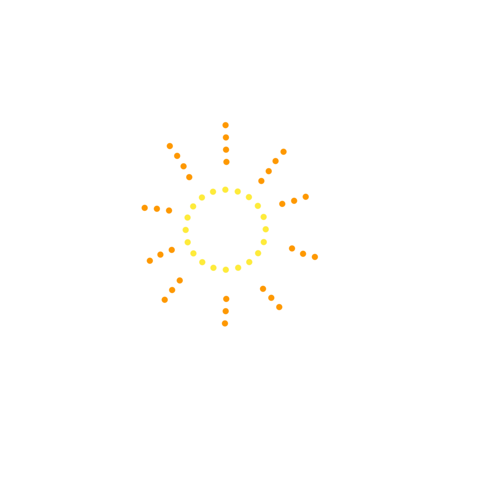 Yellow Dotted Sun Icon png