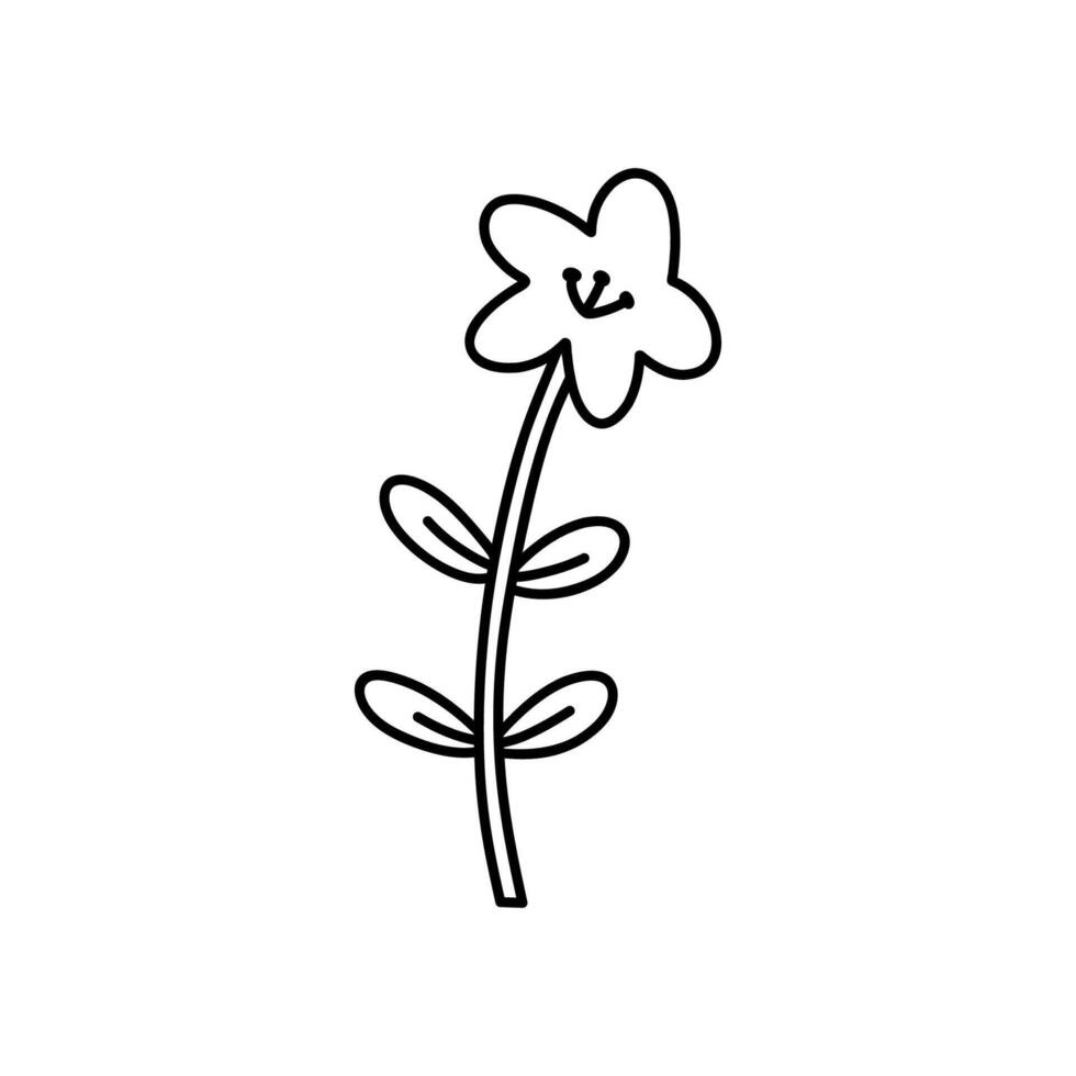 Cute flower isolated on a white background. hand-drawn illustration in doodle style. Perfect for decorations, logo, various design vector