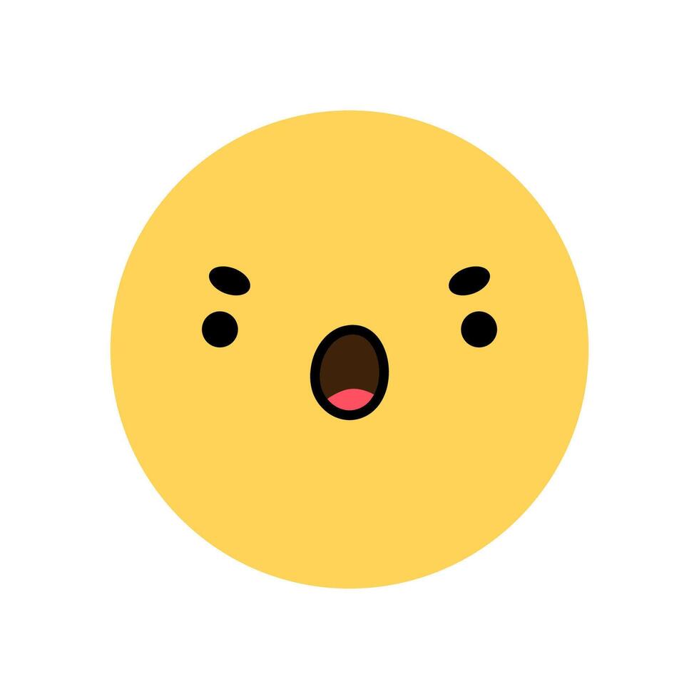 Yellow smile icon with screaming facial expression. Character with angry mood isolated on a white background. flat illustration. Perfect for social media, stickers. vector