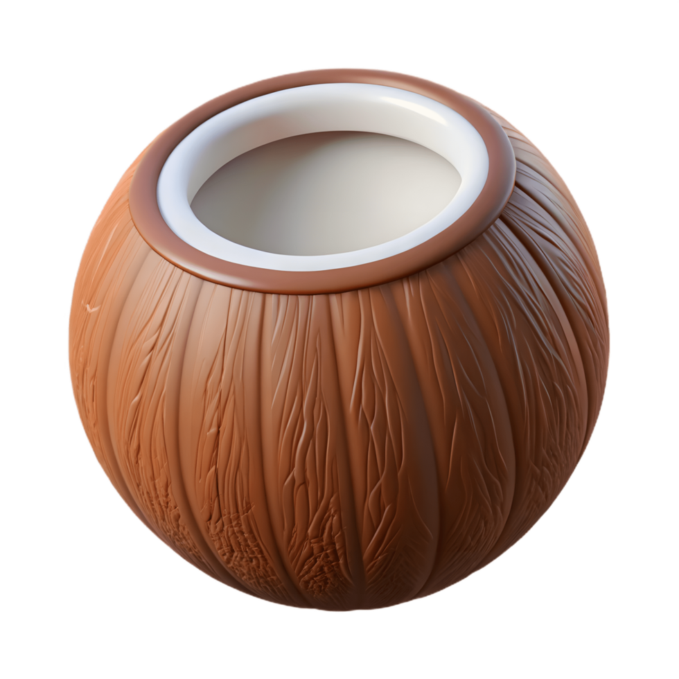 3D Render of a Fresh Coconut, Coconut on Transparent Background png