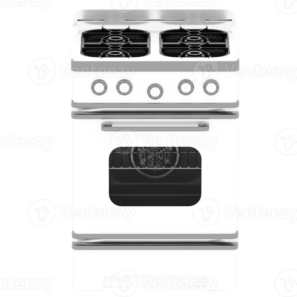 Render vintage gas oven with transparent background png