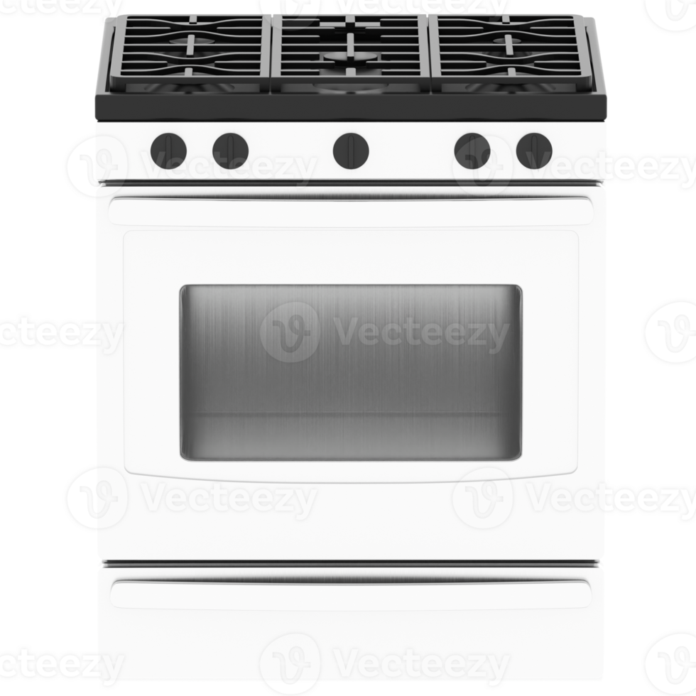 3d render gas stove oven with transparent background png
