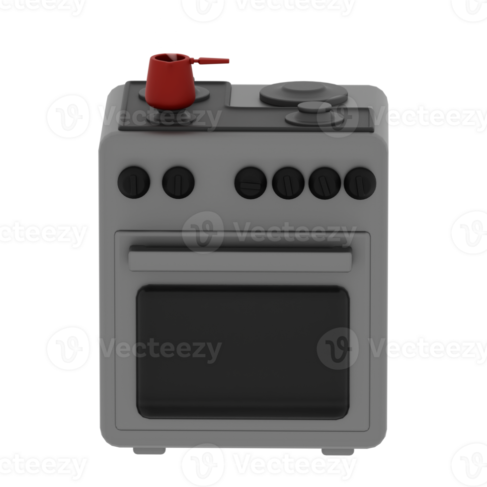 Render compact stove with transparent background png