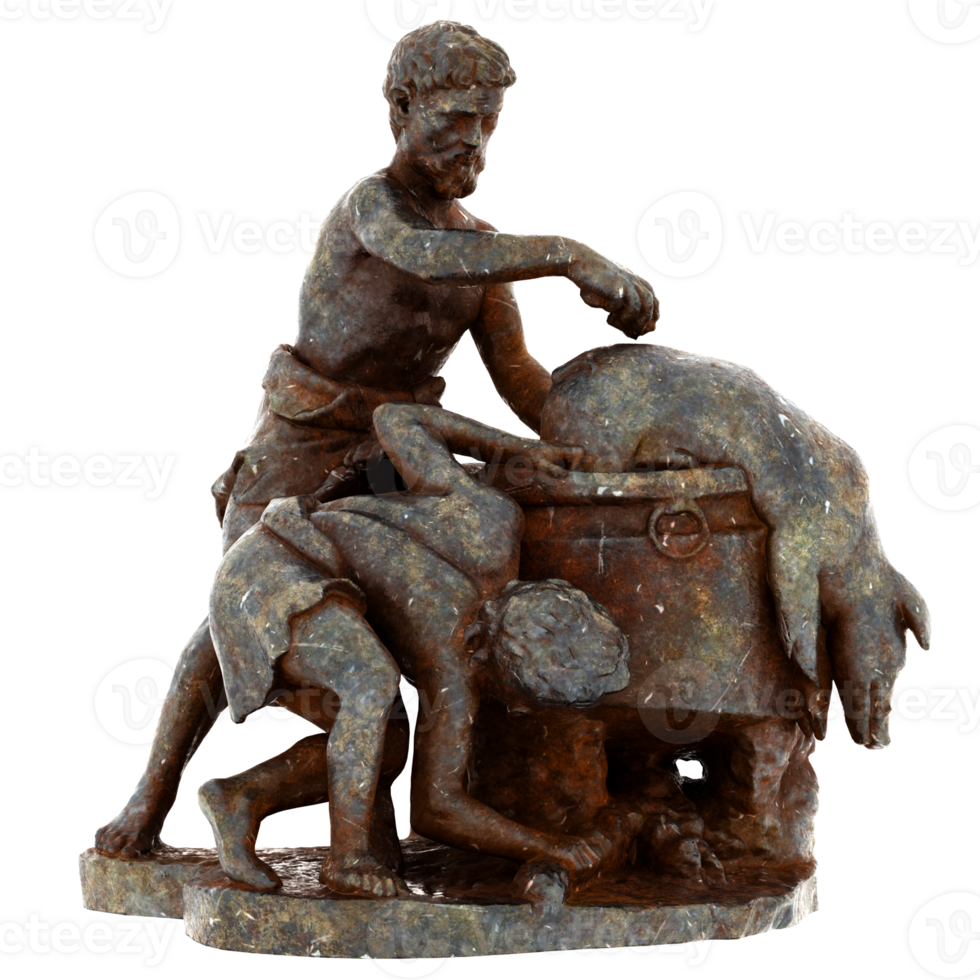 3d render ancient roman statue with transparent background png