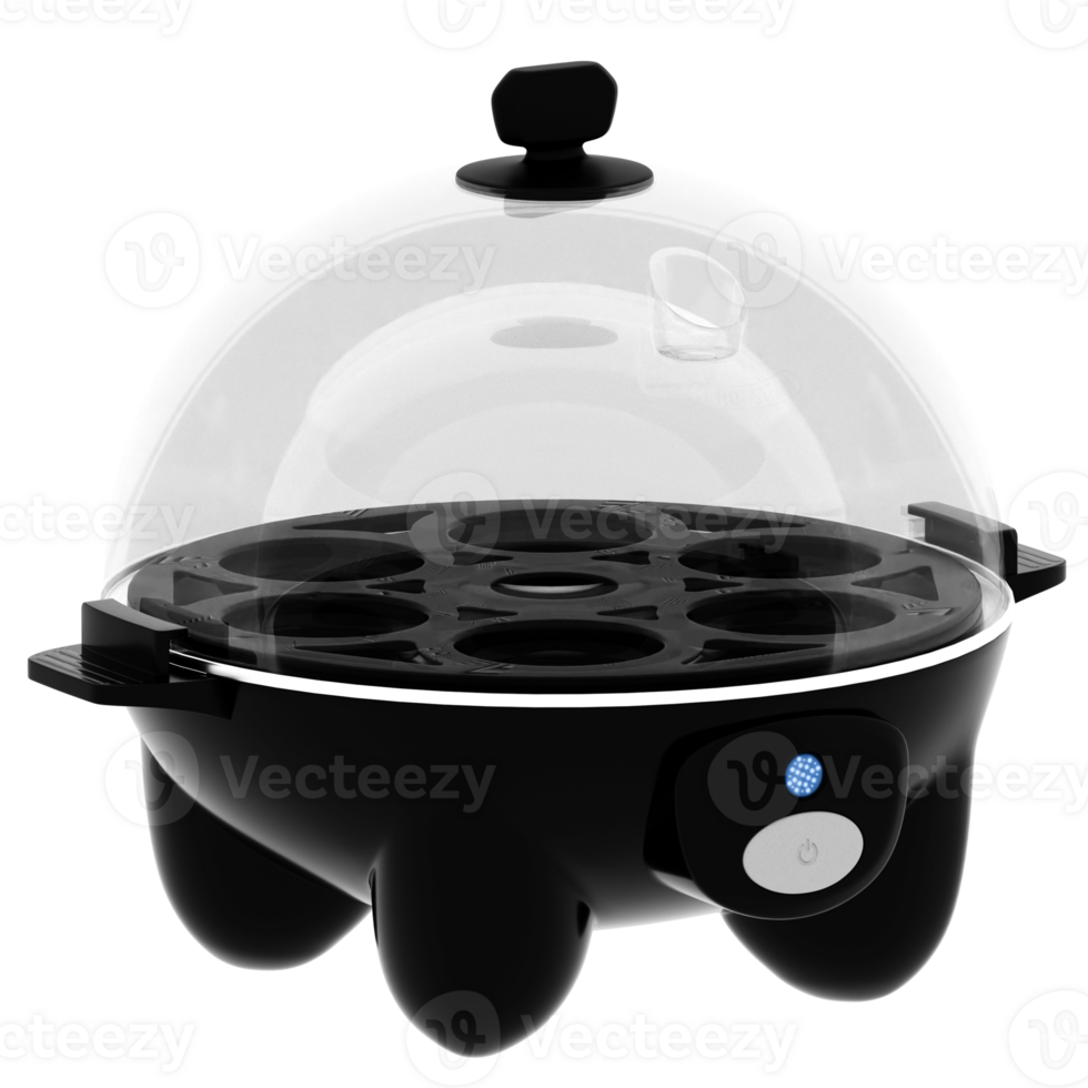 3d render egg cooker steamer electric with transparent background png