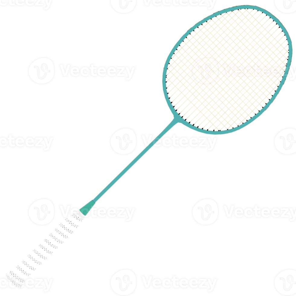 Render badminton racket with transparent background png