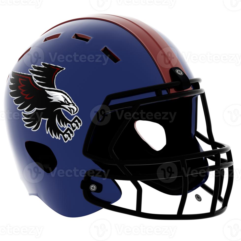 3d render football helmet with transparent background png