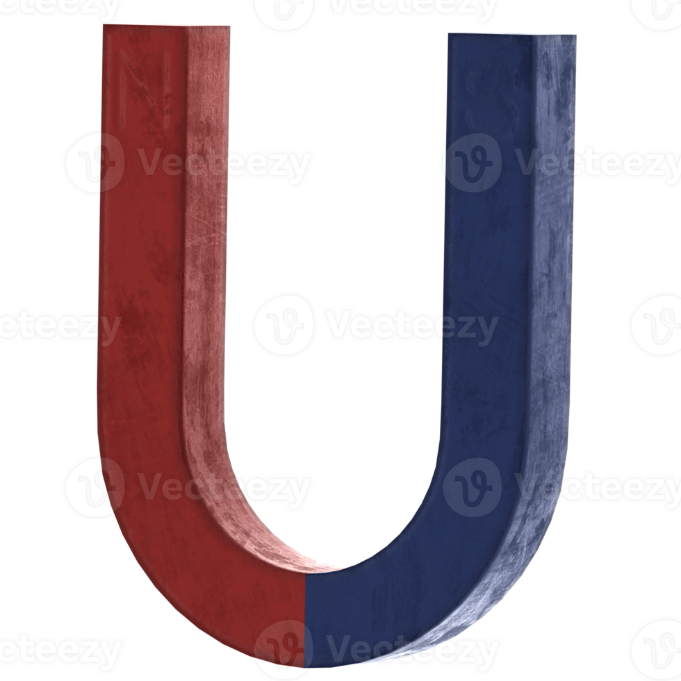 Render horseshoe magnet with transparent background png