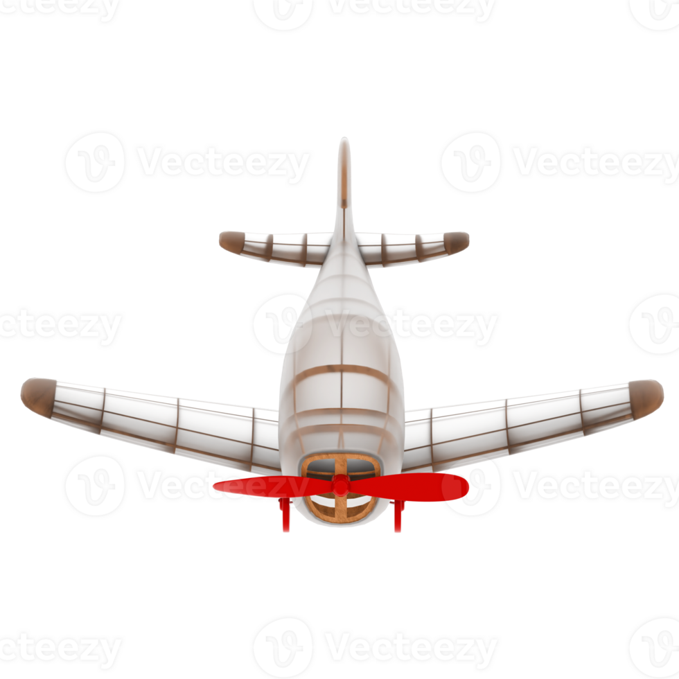 Render toy airplane red wheels with transparent background png