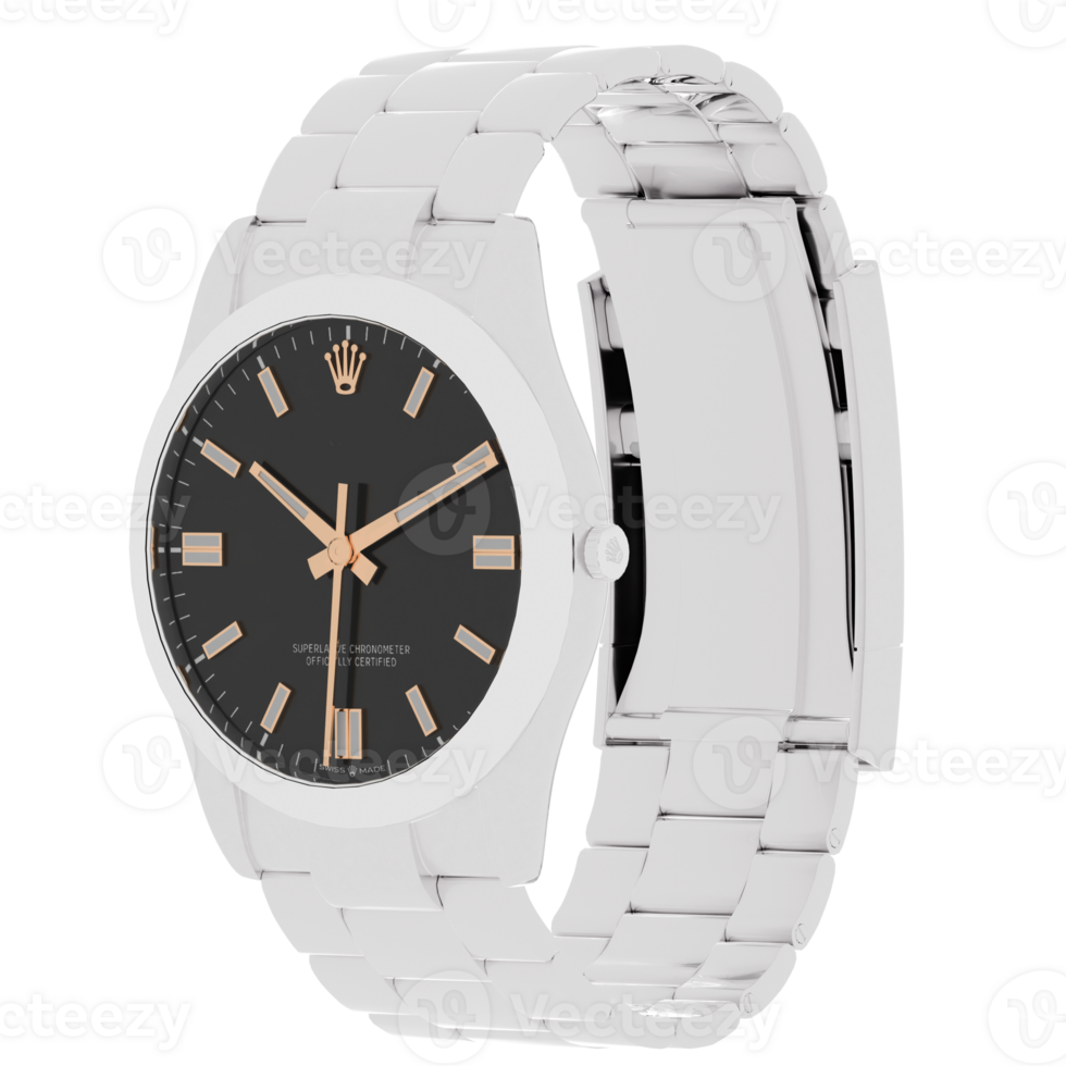 3d render luxury analog wristwatch with transparent background png