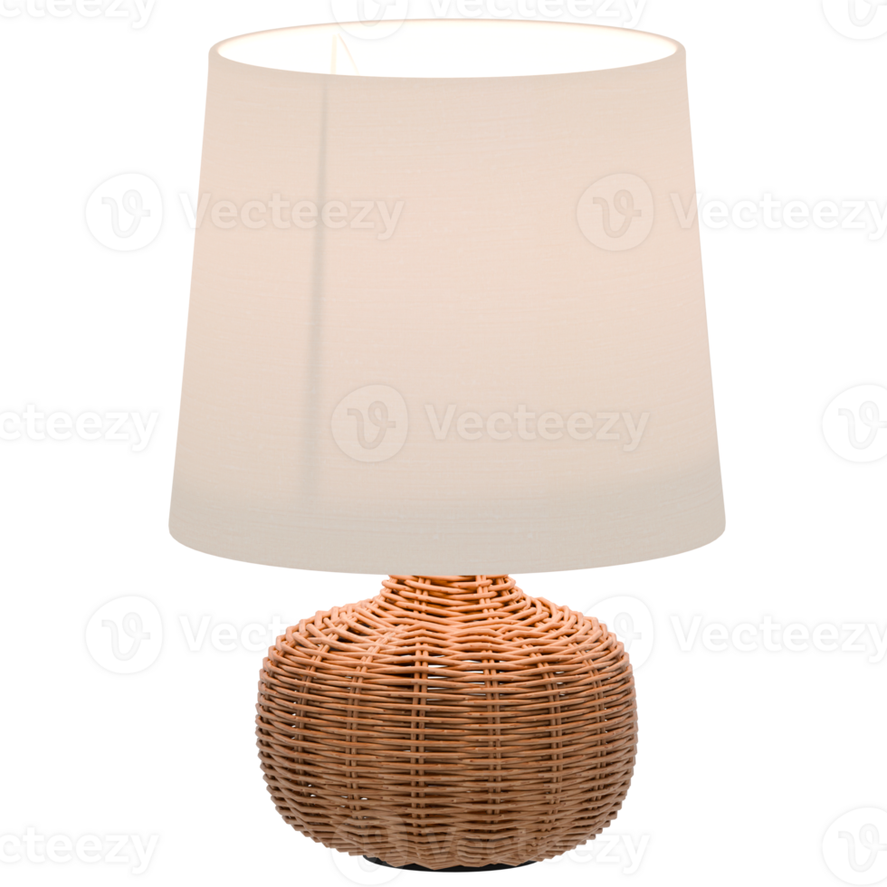 3d render wicker lamp with transparent background png