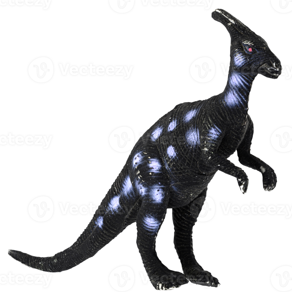 3d render dinosaur toy black blue with transparent background png