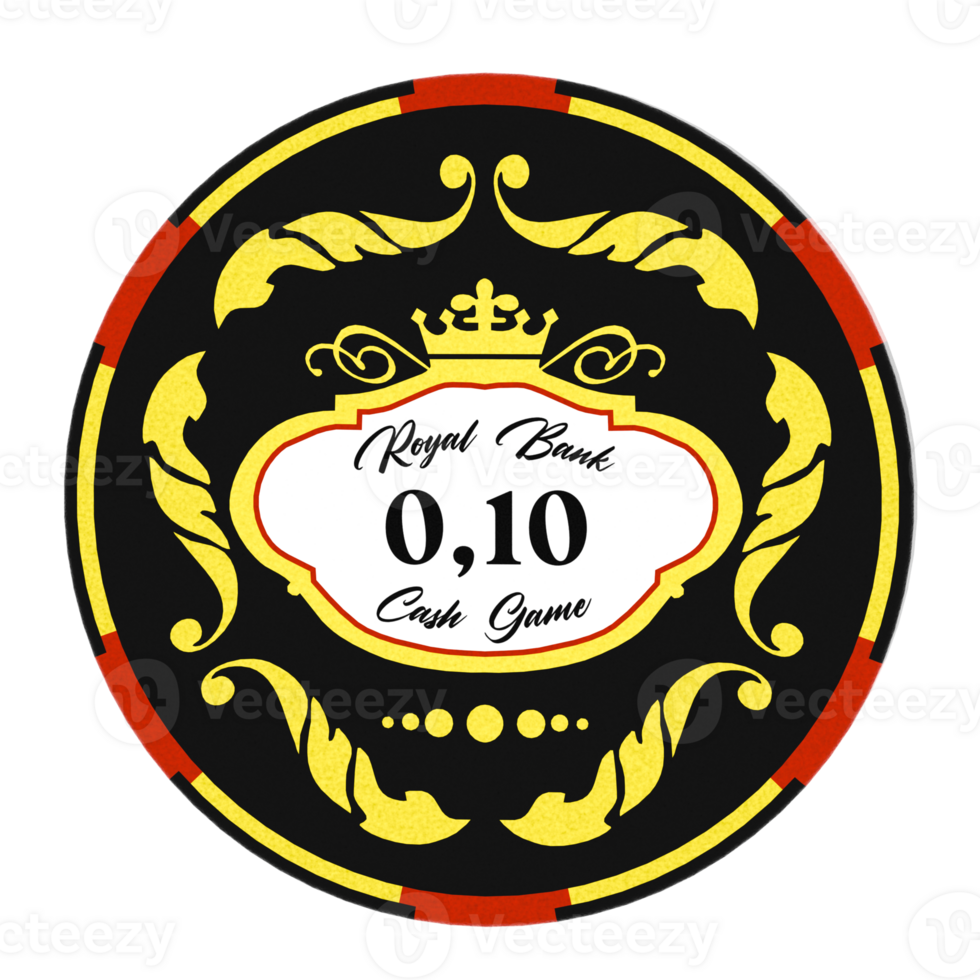 3d render poker chip red black with transparent background png