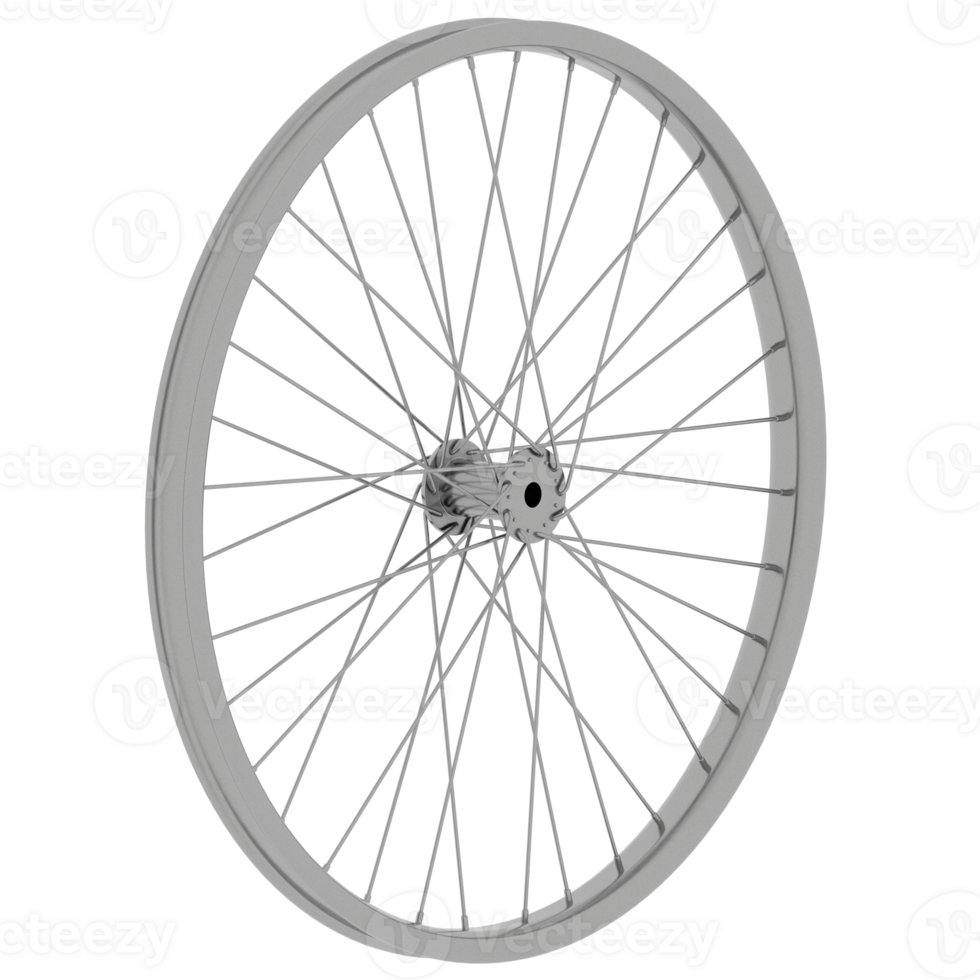 3d render bicycle wheel spokes rim with transparent background png