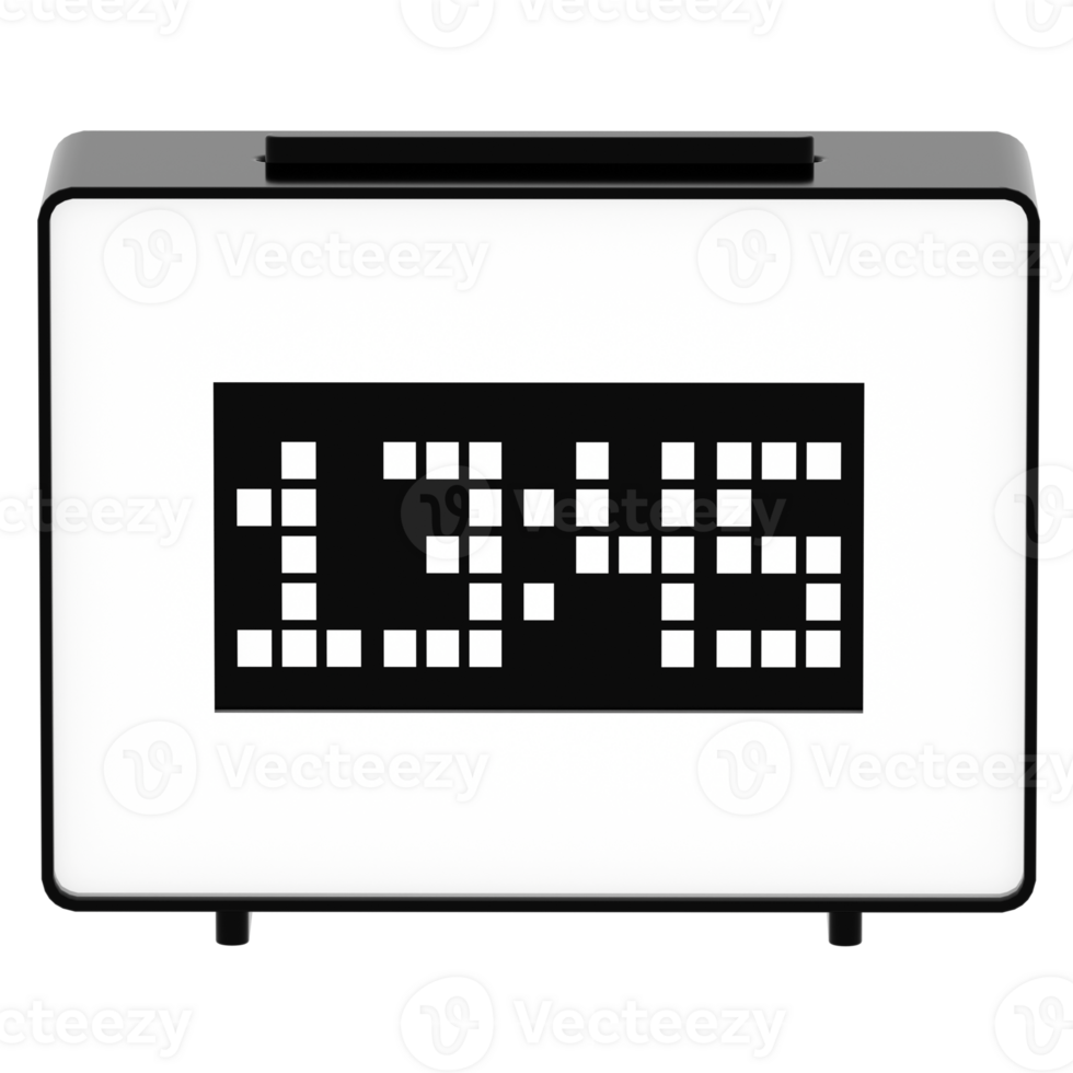 3d render digital clock modern display time with transparent background png
