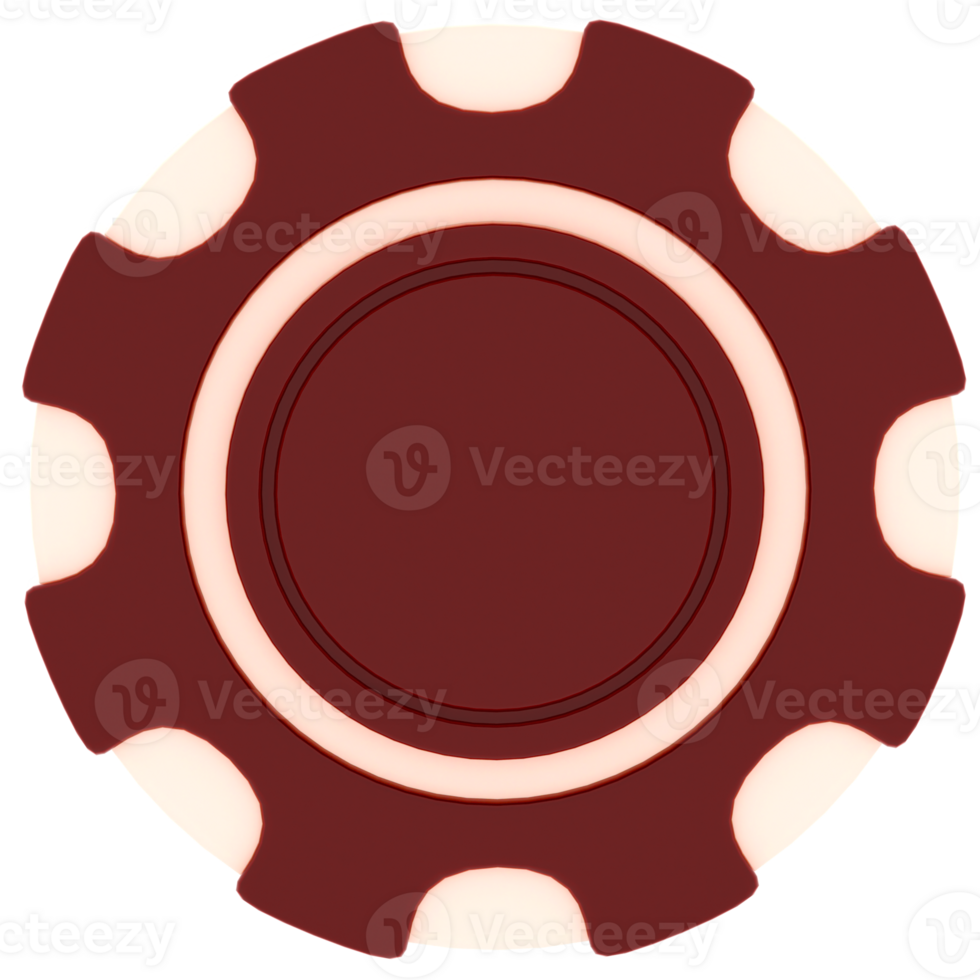 3d render glowing gear button with transparent background png