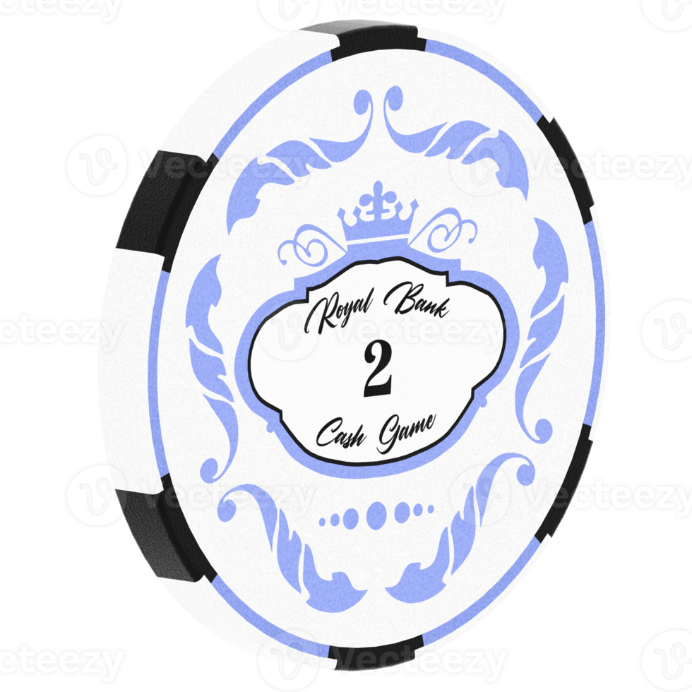 Render poker chip blue white with transparent background png