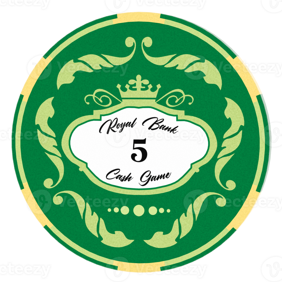 Render poker chip green yellow with transparent background png