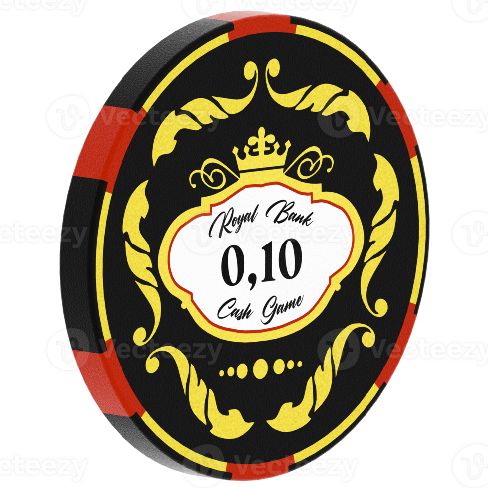 3d render poker chip black red with transparent wallpaper png