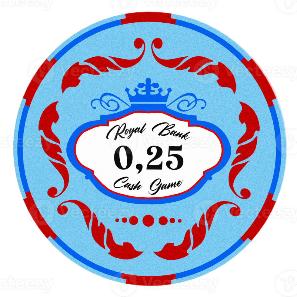 Render poker chip blue red with transparent background png