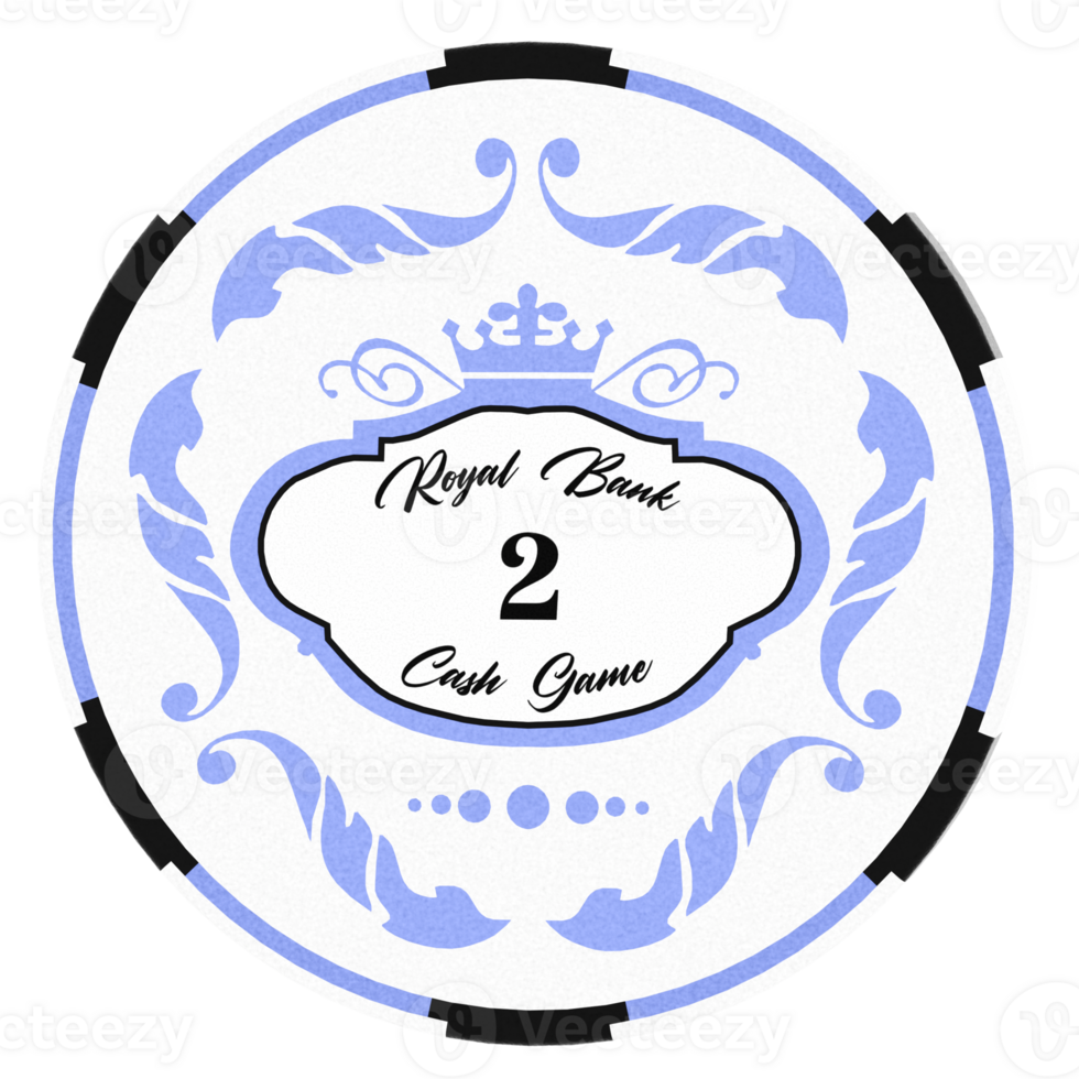 3d render poker chip blue white with transparent background png