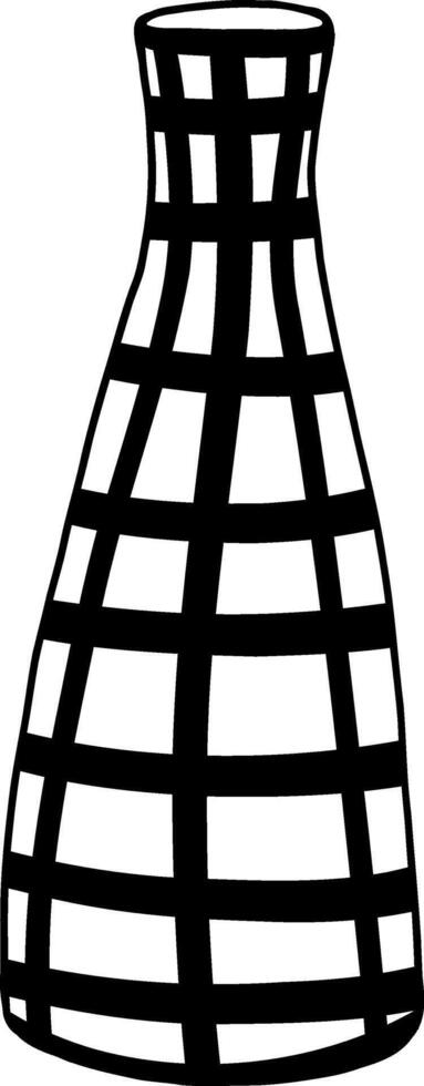Cute naive hand drawn vase vector