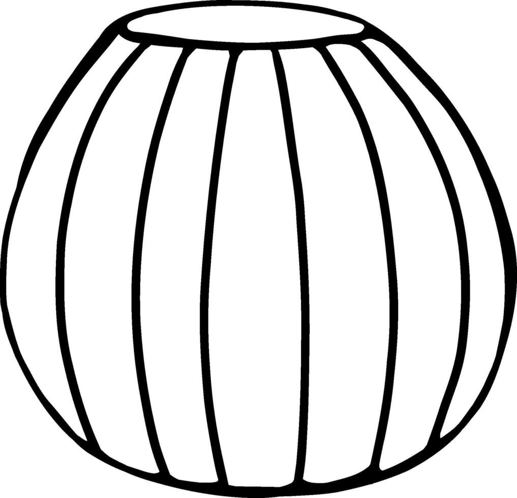 Cute circle vase in doodle style vector