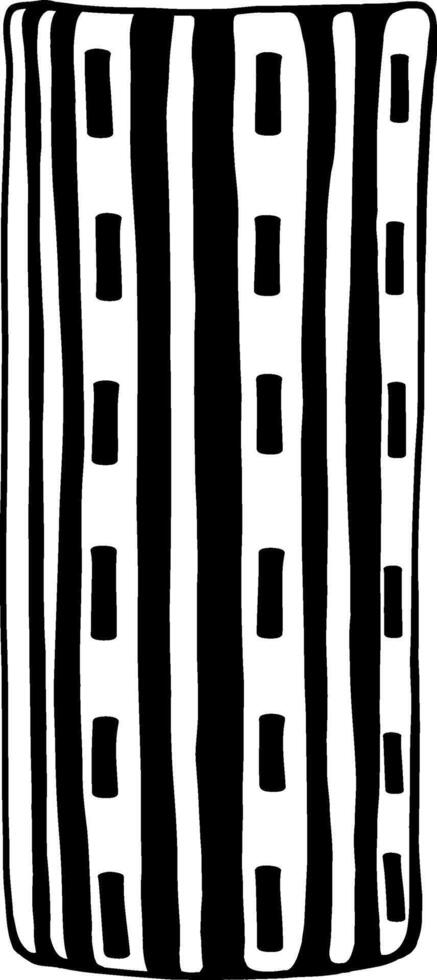 Simple abstract striped vase in doodle style vector